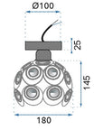 ELEGANCKA LAMPA SUFITOWA APP205-1C KRYSZTAŁ ZŁOTA