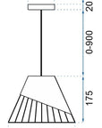 LAMPA SUFITOWA WISZĄCA KLOSZ METAL APP227-1CP CZARNA