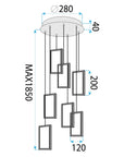 Lampa Sufitowa Wisząca Led Lhj089-7cp Czarna 6