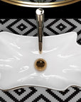 Umywalka REA Sea Infinity Gold/White + Korek