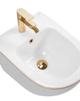Zestaw Misa WC Carlo Mini Flat + Bidet Carlo Mini White Gold Edge
