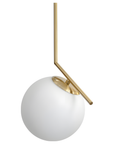 Lampa Sufitowa Wisząca Szklana Kula G106-1W Złota Biała 2