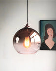 Lampa wisząca szklana APP313-1CP Różowe Złoto