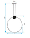LAMPA SUFITOWA WISZĄCA LED APP1398-CP BLACK 50cm