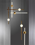 Lampa Sufitowa Wisząca Długa LED APP477-CP Złota