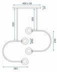 Lampa Wisząca Szklane Kule APP639-4CP Złota 7