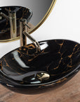 Umywalka nablatowa REA Pamela Black Marble Shiny 2