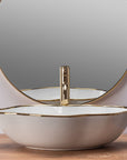 Umywalka nablatowa Rea Pearl Gold Edge