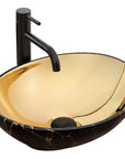 Umywalka nablatowa Rea Sofia in Gold marble black mat