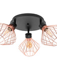 Lampa potrójna metalowa loft plafon APP536-3C Różowe Złoto 3