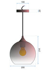Lampa wisząca szklana APP313-1CP Różowe Złoto