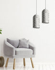 Lampa Wisząca Betonowa APP996-1CP B Biała