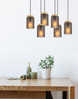 Lampa Sufitowa Wisząca APP1813-6CP Frosted Grey 3