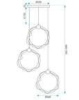 Lampa Wisząca Led G012-3cpr Złota 7