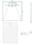 Brodzik prysznicowy Bazalt CARRARA WHITE 90x90