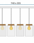 Lampa Sufitowa Wisząca APP1813-6CP Frosted Grey 7
