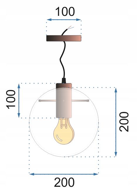 Lampa sufitowa wisząca szklana Lassi 20 cm APP306-1CP Czarna