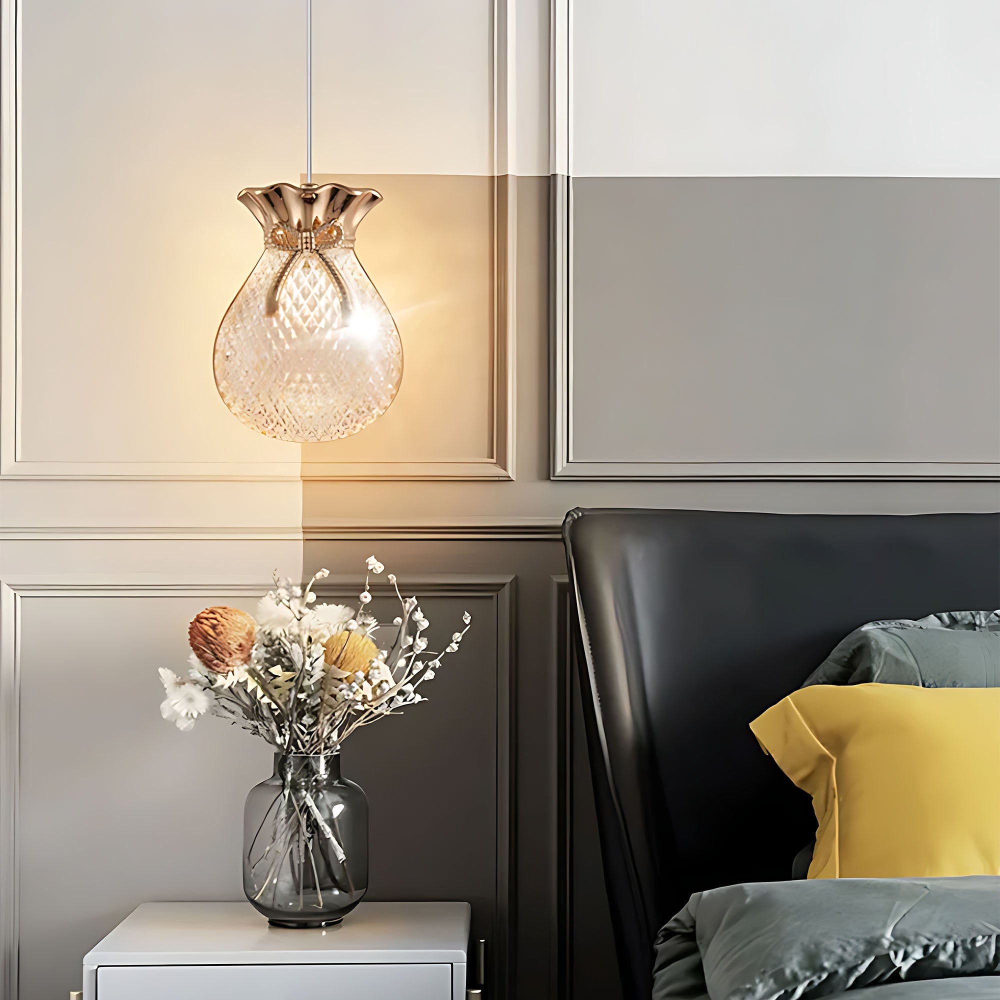 Lampa Sufitowa Wisząca Lhj107-1cp Jasne Różowe Złoto  12