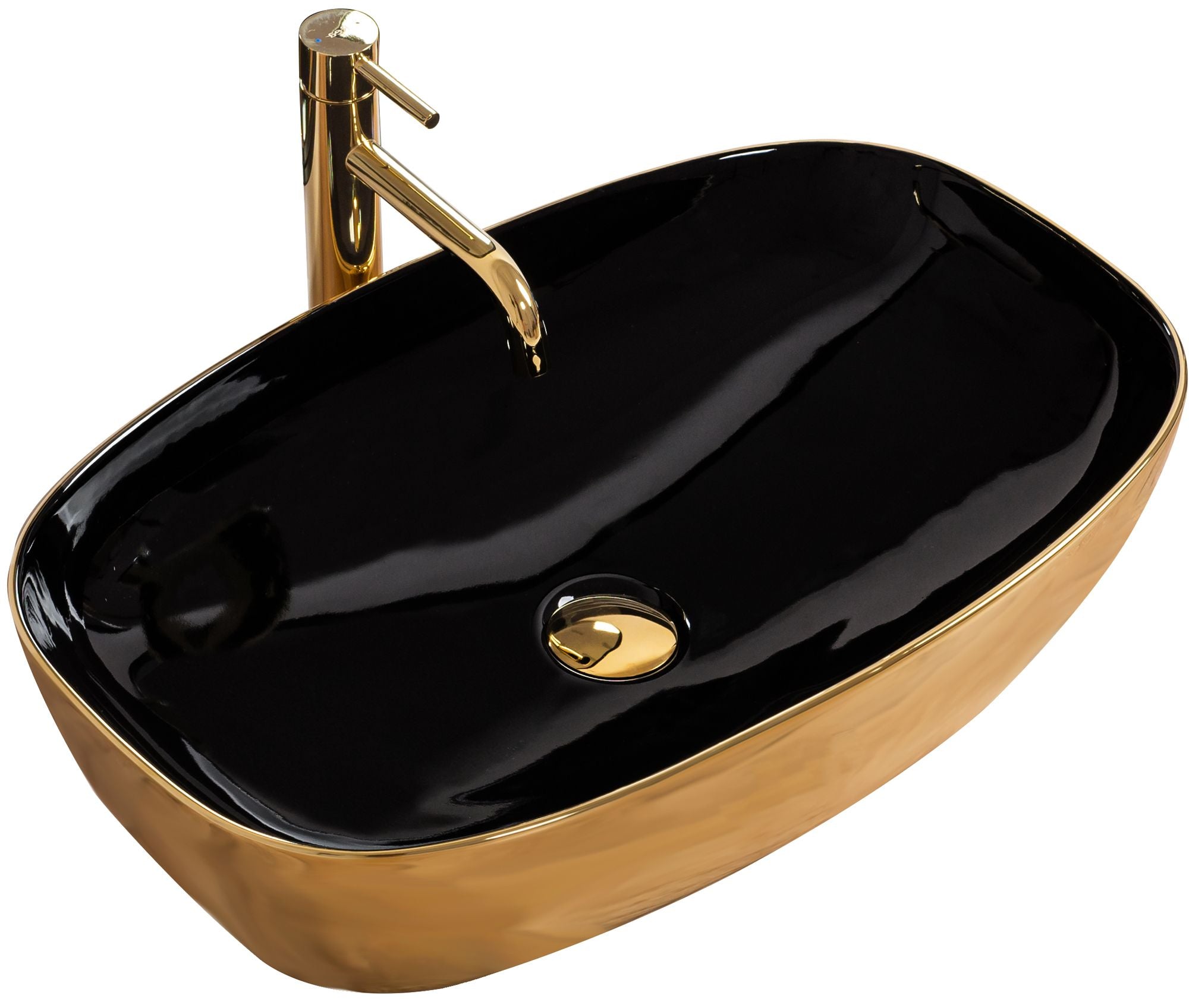 Umywalka Ceramiczna Nablatowa Rich Gold/Black
