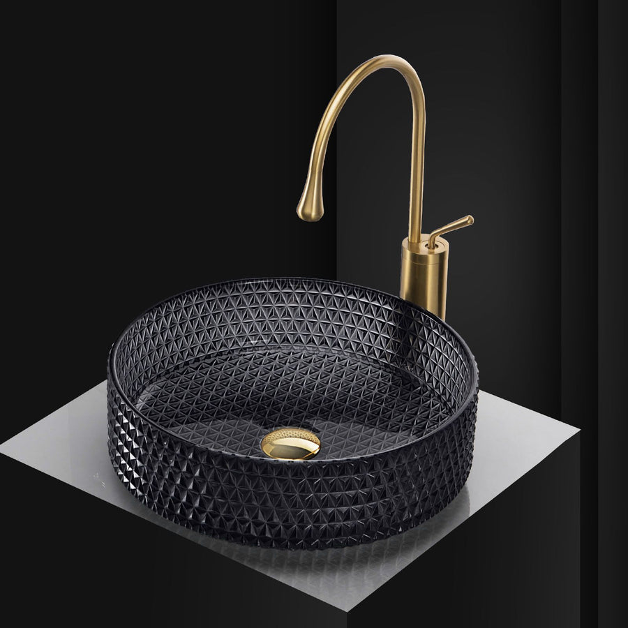 Umywalka nablatowa Rea Cristal Black