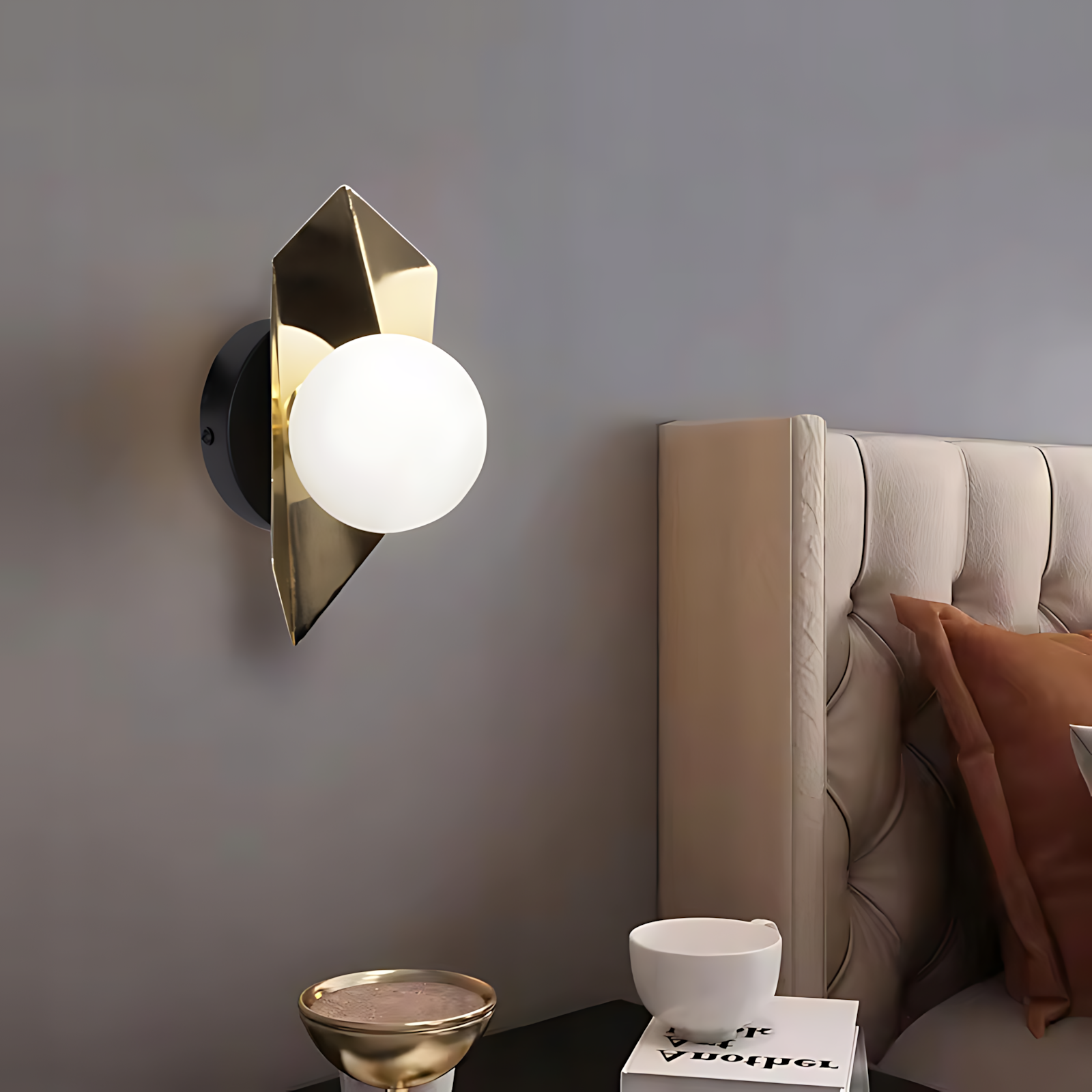 LAMPA ŚCIENNA KINKIET APP1411-W CZARNO/ZŁOTA  4