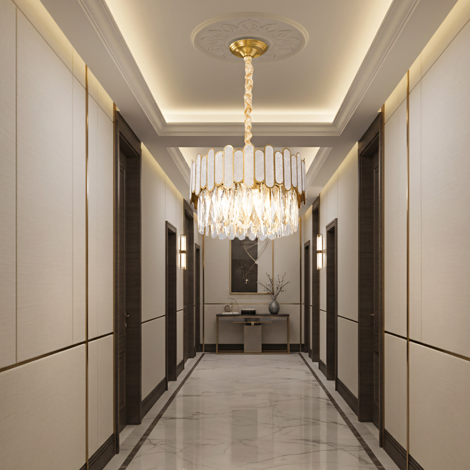 Lampa sufitowa wisząca APP1746-4CP 40 cm Złota  8