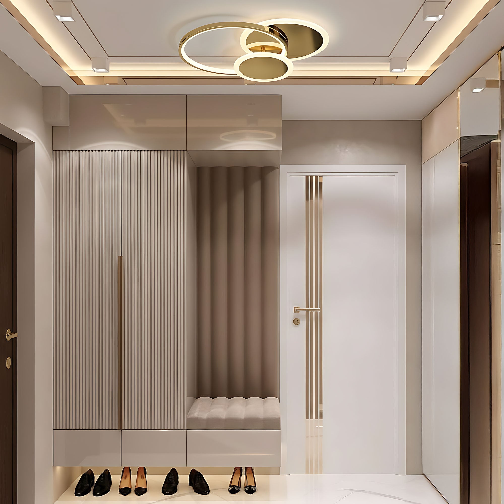 Lampa sufitowa APP1710-C plafon LED Złota + pilot  4