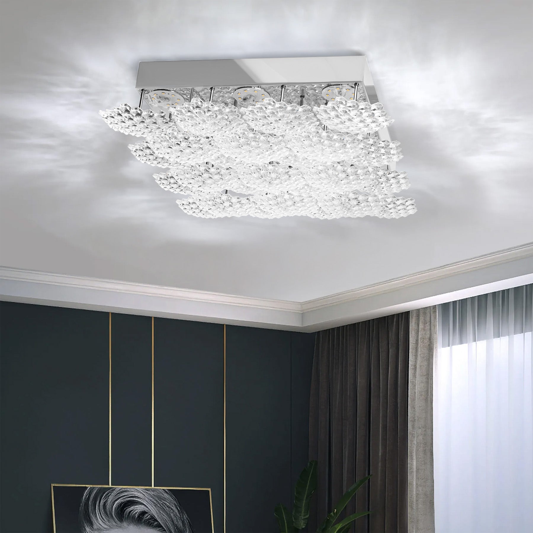 Plafon Led Kryształowy Ms015-c Chrome  5