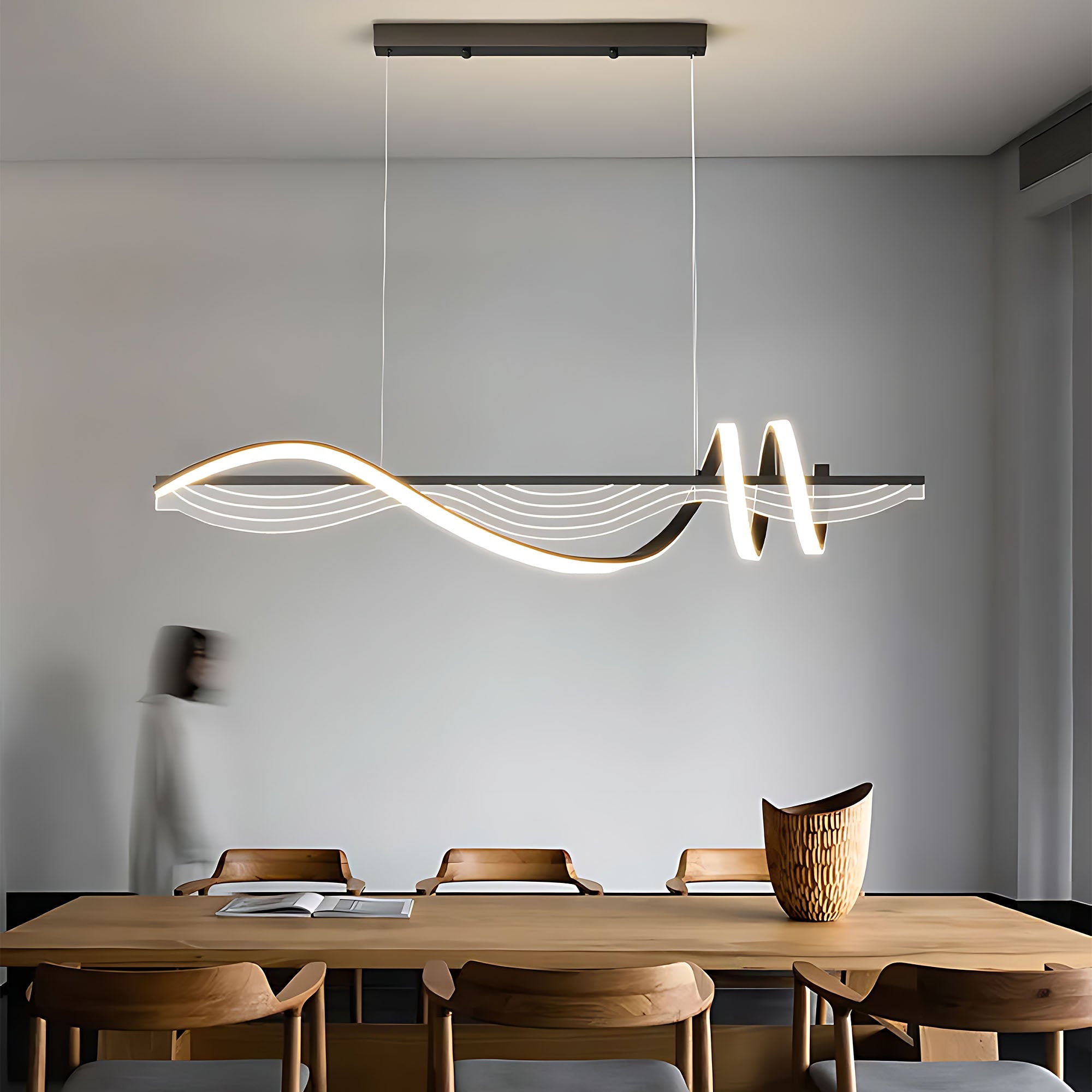 Lampa Wisząca Led Lhj041-cp 100 Cm Czarna  12
