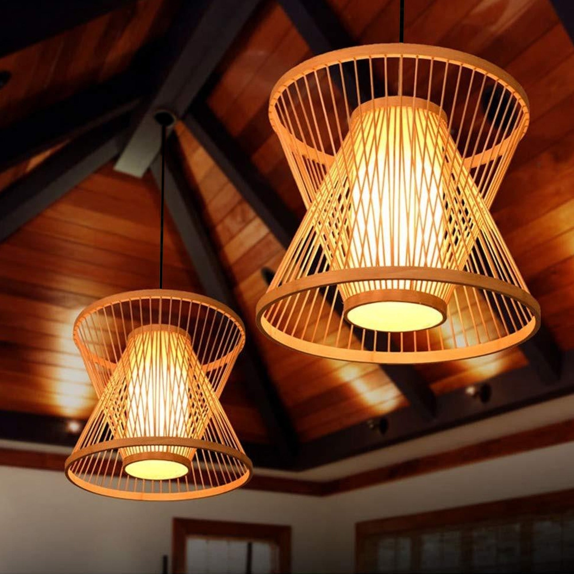 Lampa Wisząca Bambusowa APP1630-1CP  6