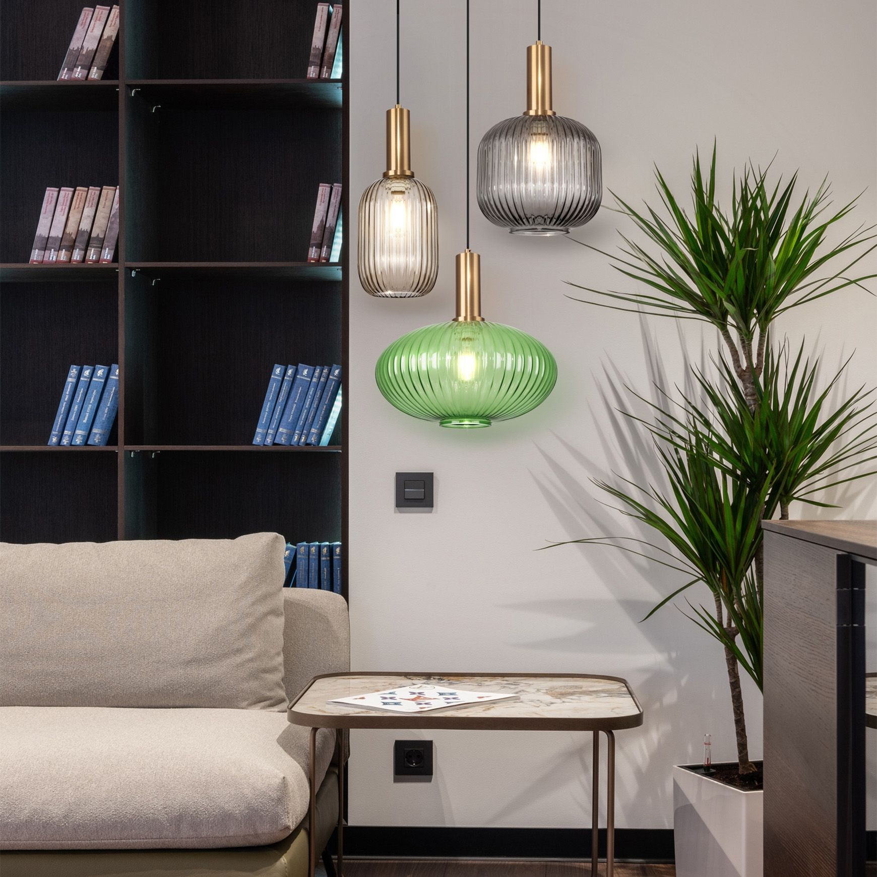 Lampa Sufitowa Wisząca Szklana APP459-1CP Zielona