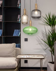 Lampa Sufitowa Wisząca Szklana APP459-1CP Zielona