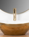 Umywalka nablatowa Rea Sofia Gold / White