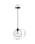 Lampa Sufitowa Wisząca Szklana APP311-1CP Loft
