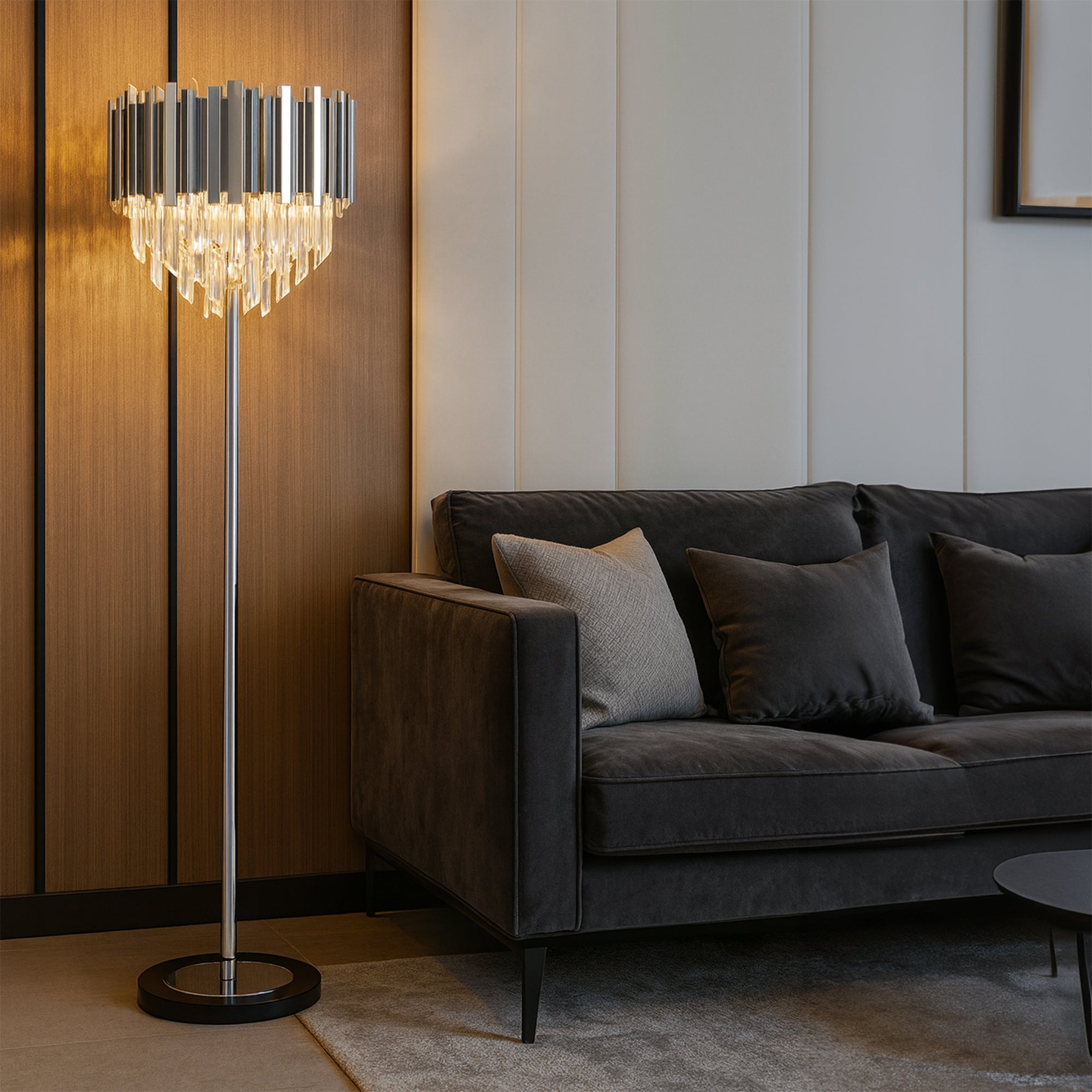 Lampa Stojąca Podłogowa APP1716-3F Chrom  2