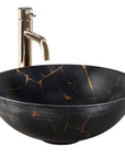 Umywalka nablatowa REA Stella Black Marble Brush