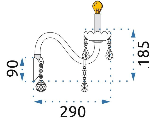 Lampa Kryształowa Kinkiet 300755