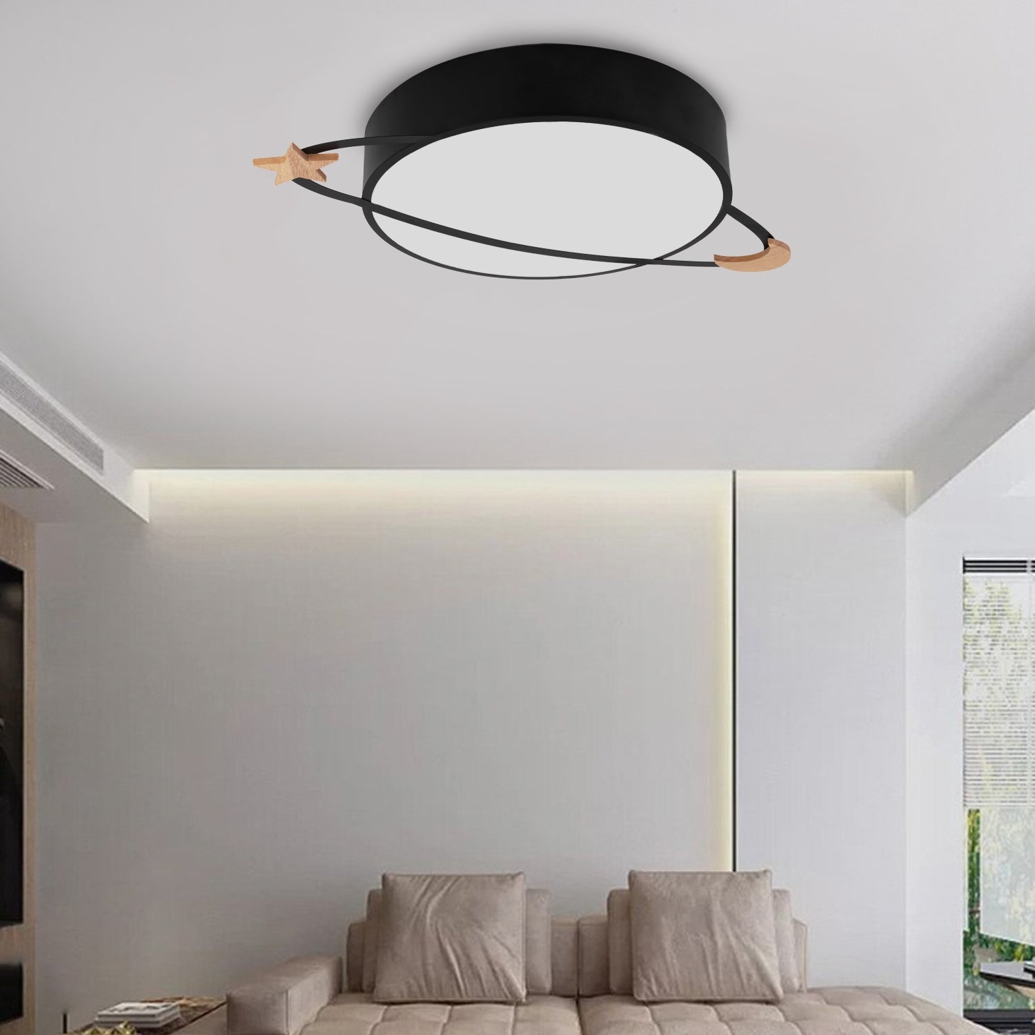 Lampa Plafon Moon APP864-C Czarna  4