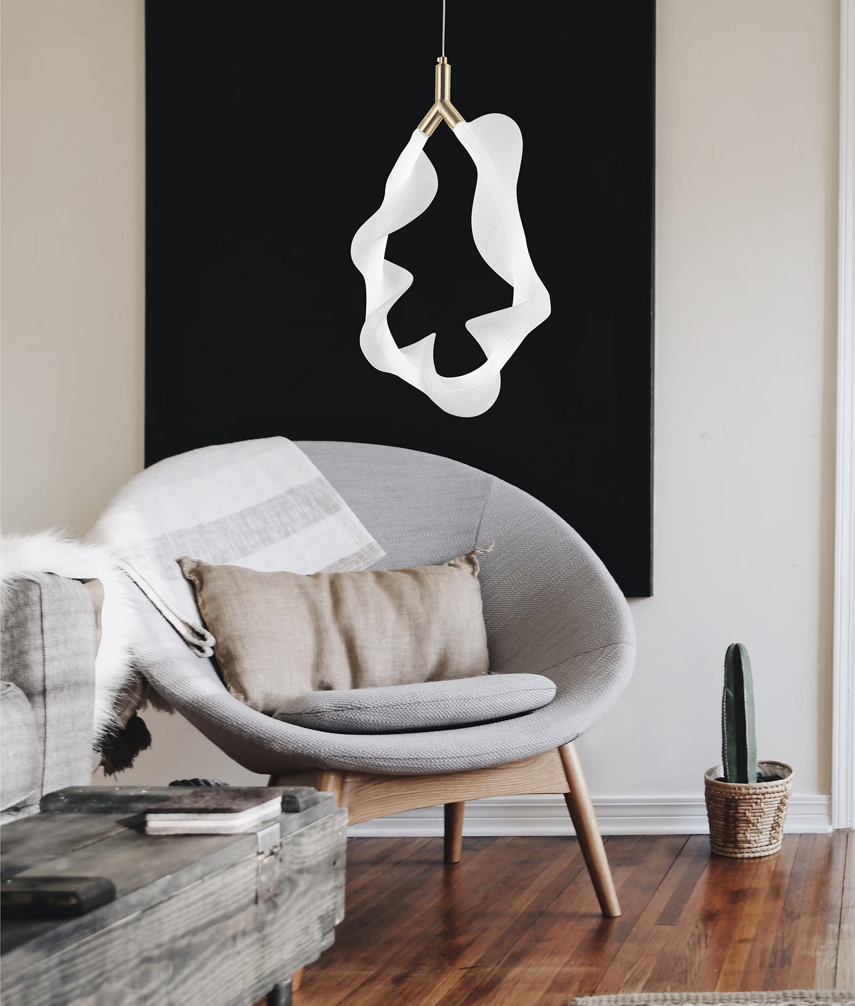 Lampa Wisząca Led G013-1cp Biały/złoty  4
