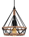 Lampa sufitowa geometryczna wisząca w stylu loft boho sznur APP678-1CP