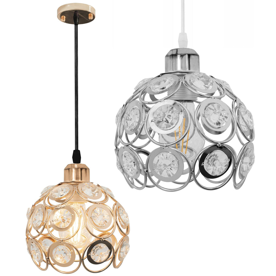 LAMPA WISZĄCA SUFITOWA KRYSZTAŁOWAA APP208-1C Złota