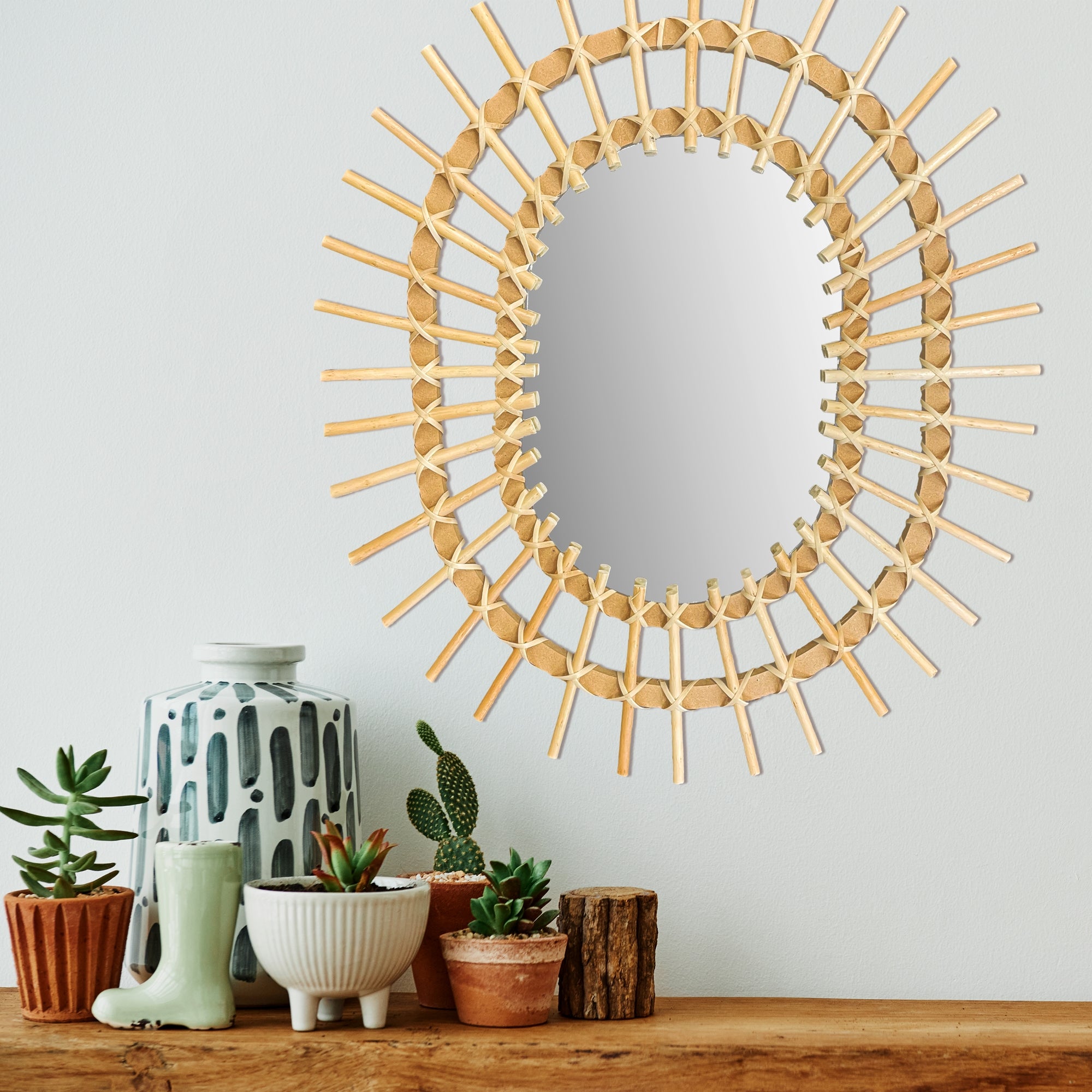 Lustro Ścienne Boho 57cm Qdj5749  3