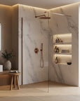 Kabina prysznicowa Walk-In Rea Flexi Transparent / Brush Copper 130  10