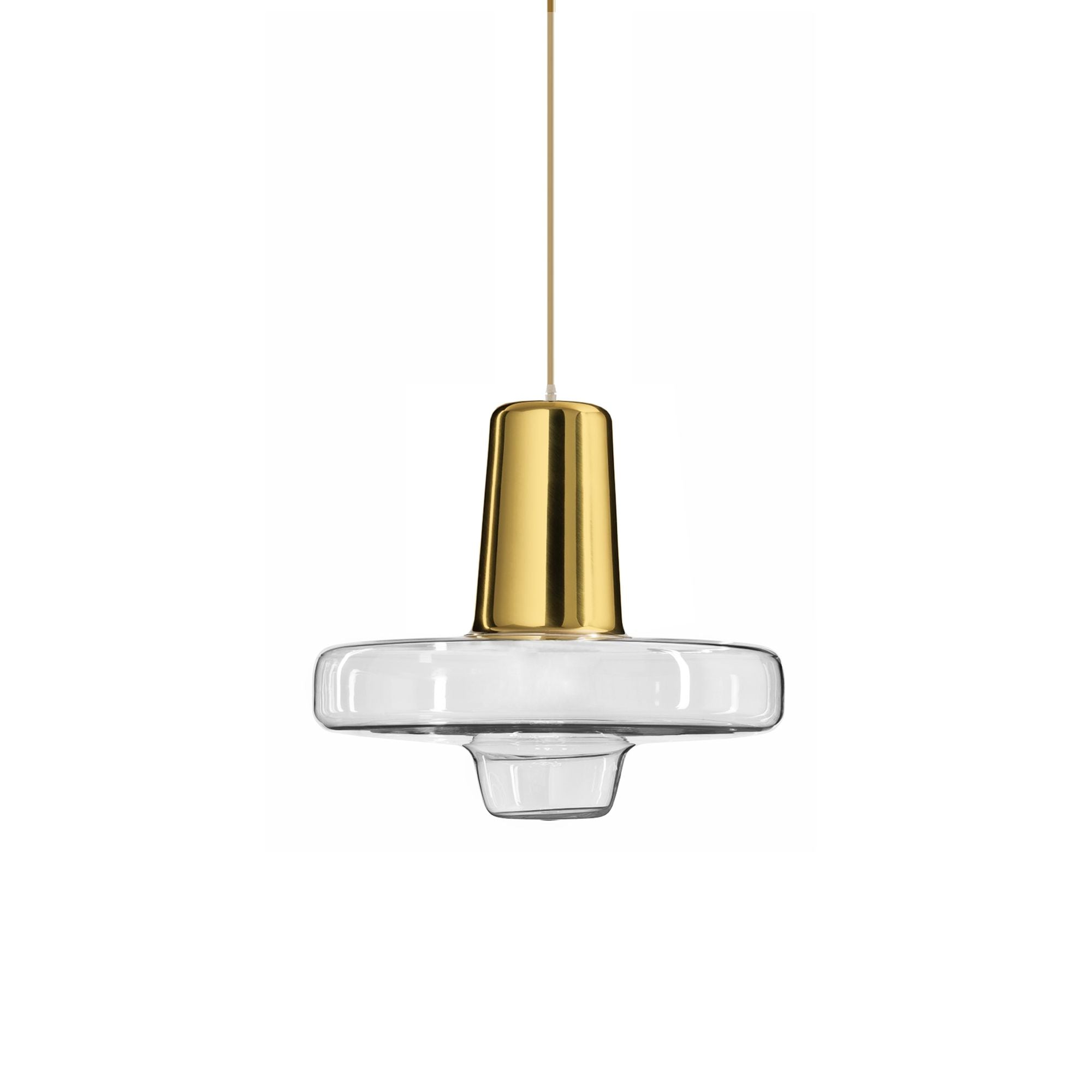 Lampa Wisząca Szklana Metalowa LED APP553-1CP Złota