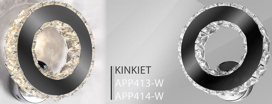 Lampa ścienna kinkiet kryształowy led okrągły APP413-W APP414-W