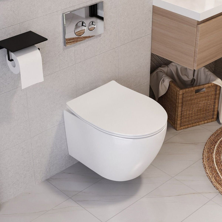 Zestaw Misa WC Carlo Mini Rimless Flat + Bidet Carlo Mini