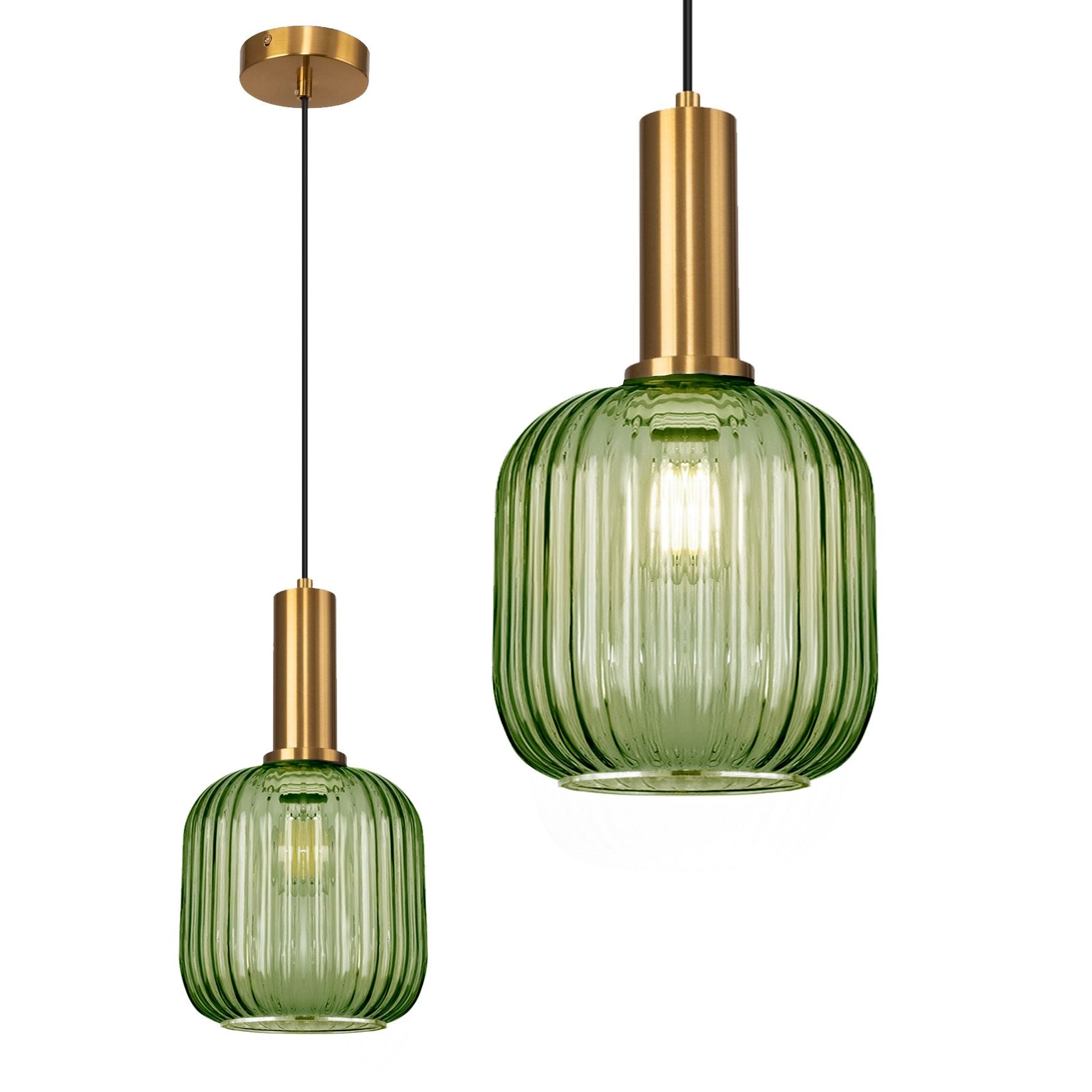 Lampa Sufitowa Wisząca Szklana APP462-1CP Zielona