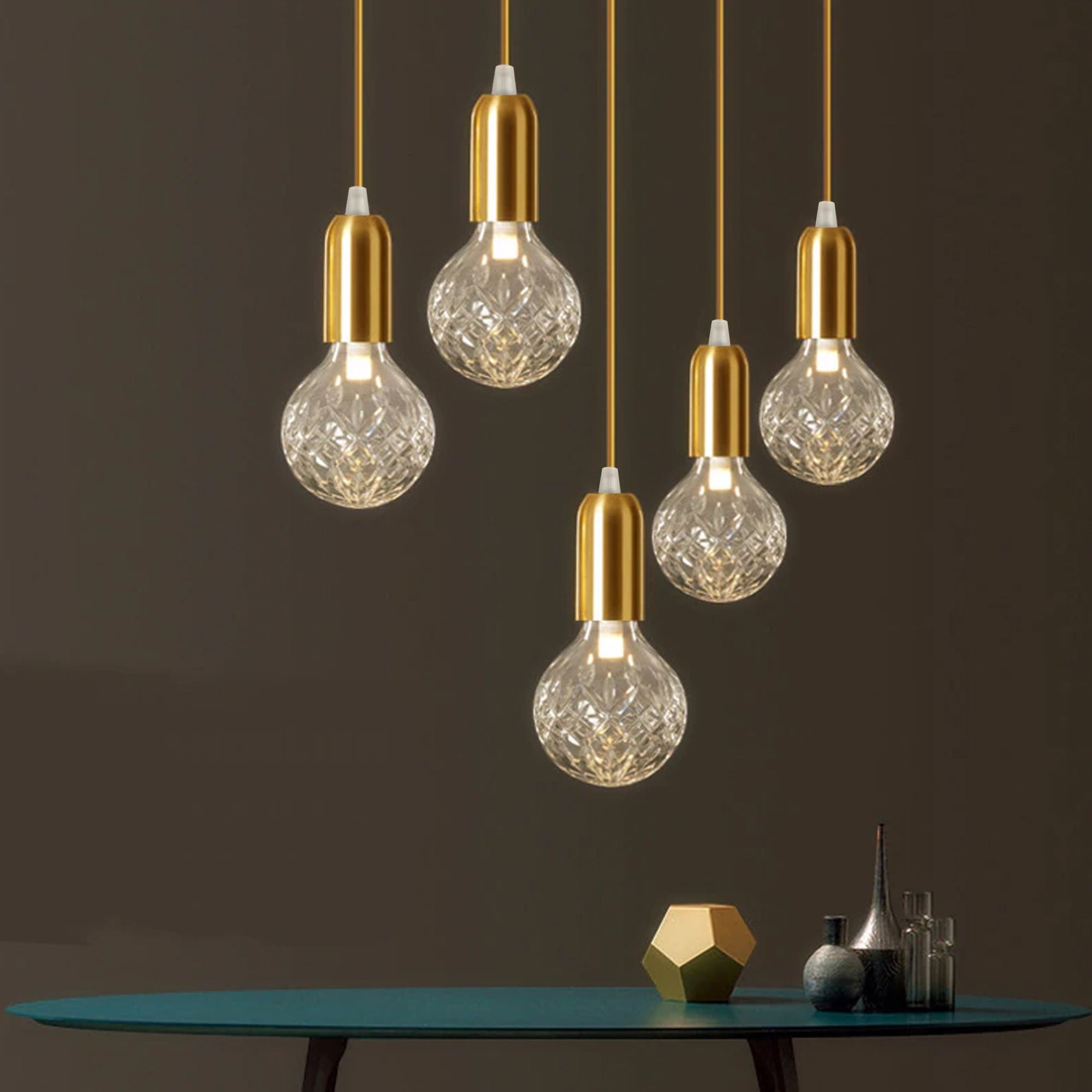 Lampa Sufitowa Wisząca Pojedyncza Retro APP649-1CP  Złota