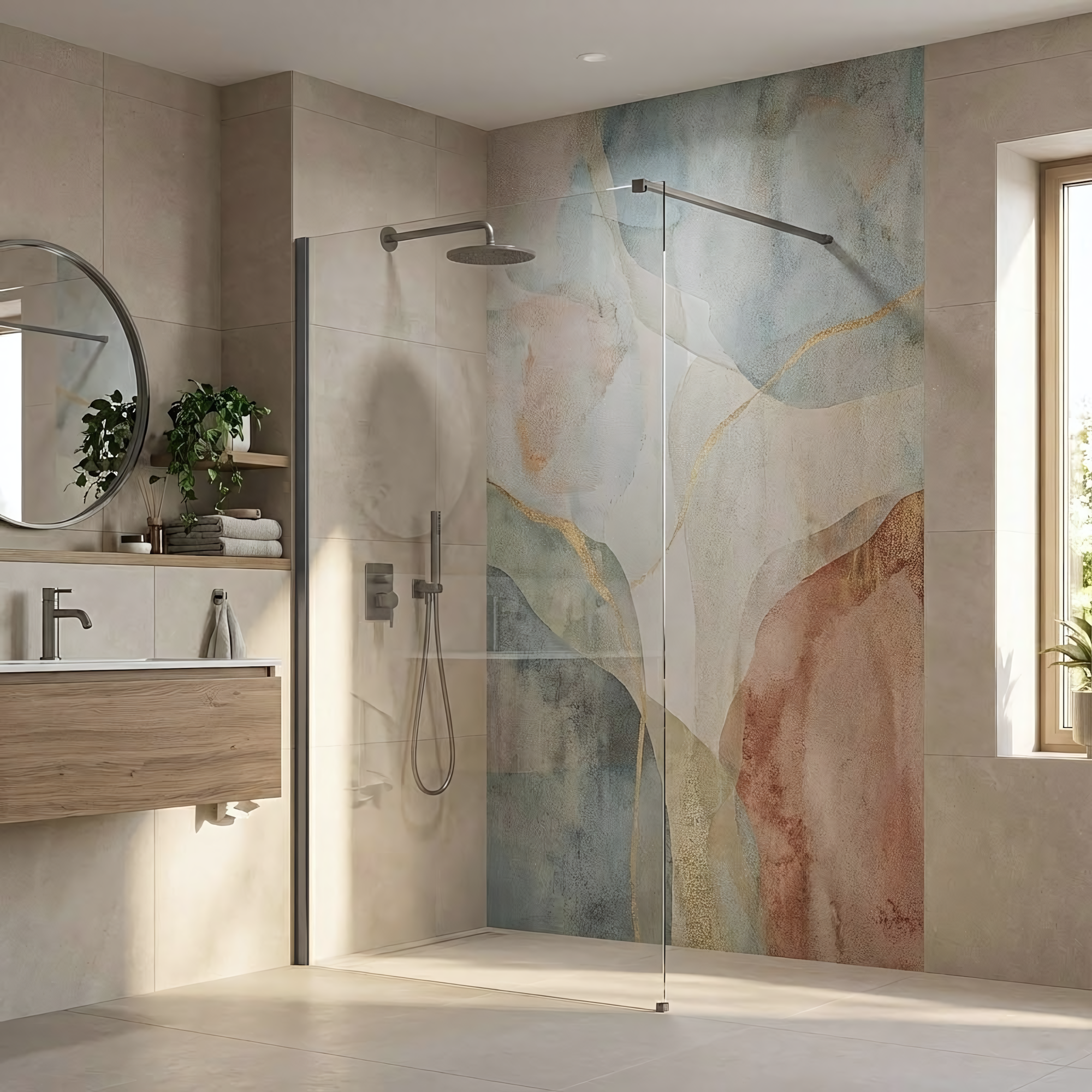 Kabina prysznicowa Walk-In Rea Flexi Transparent / Tytan 130  3