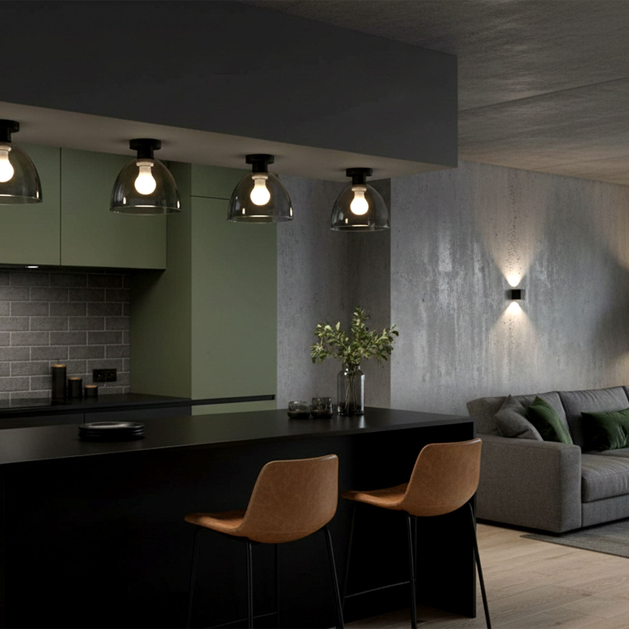 Lampa sufitowa lustrzana  APP1303-1C Czarna  4